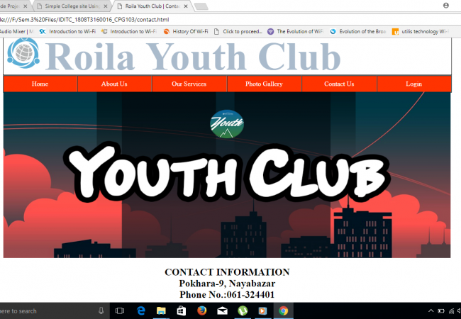 Screenshot 611 650x450 - Social Club’s Site Using HTML, CSS  JAVASCRIPT