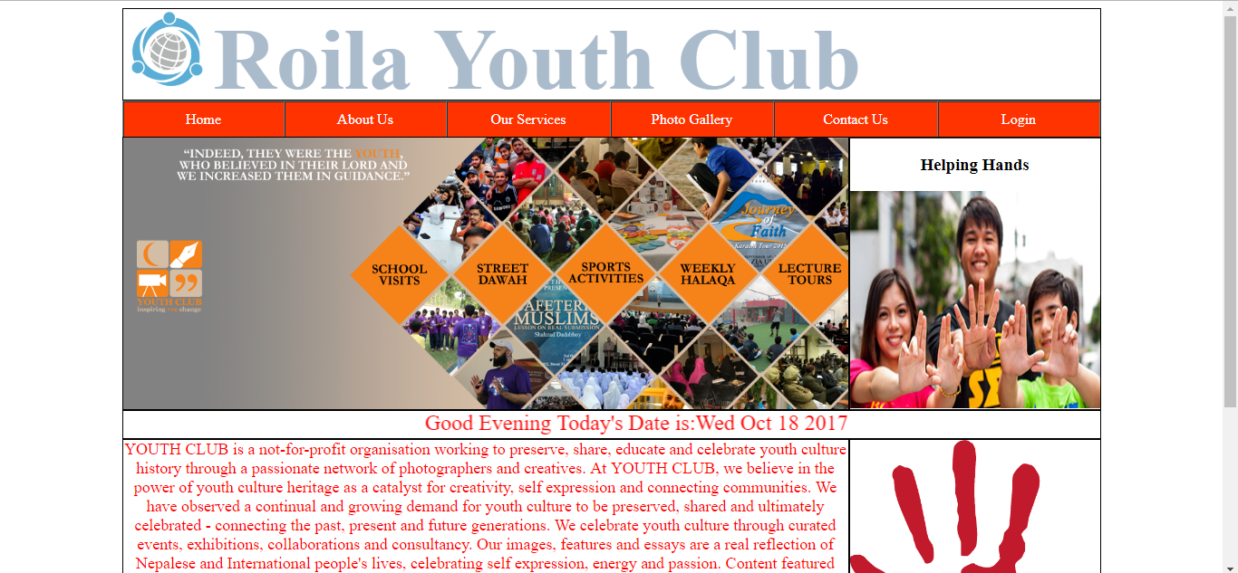 SOCIAL CLUB’S SITE USING HTML, CSS & JAVASCRIPT