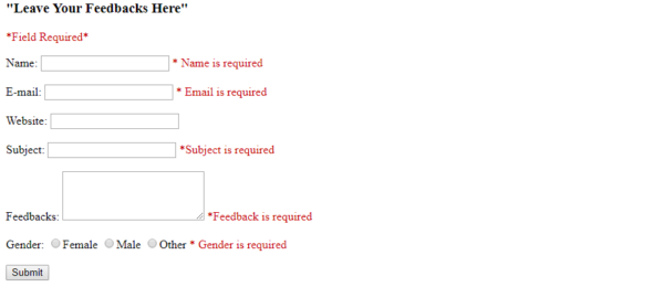 Form Validation - PHP Basics - Source Code & Projects
