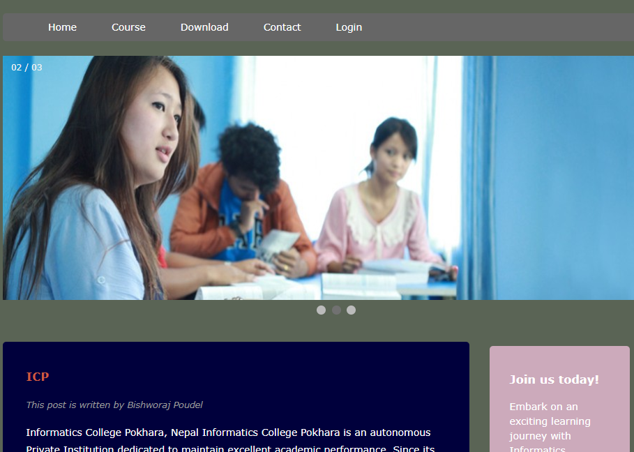 index 2 - Simple College site Using HTML,CSS AND JAVASCRIPT