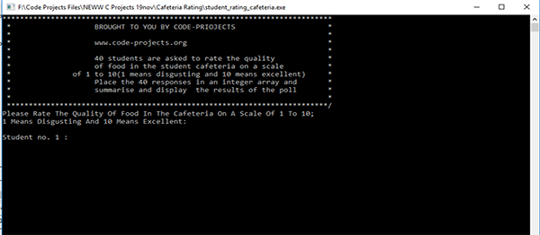 Screenshot 10651000 - CAFETERIA RATING SYSTEM IN C PROGRAMMING WITH SOURCE CODE