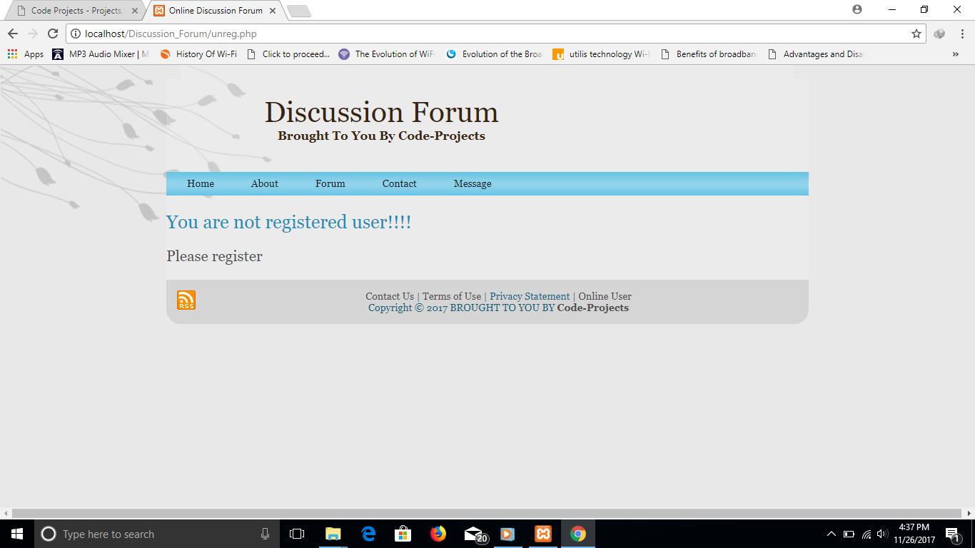 Online Discussion Forum Site Using PHP Code Projects