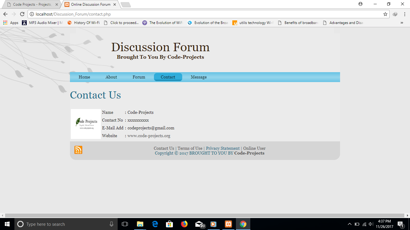Online Discussion Forum Site Using PHP Code Projects