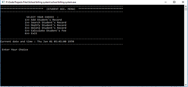 SCHOOL BILLING SYSTEM IN C PROGRAMMING WITH SOURCE CODE