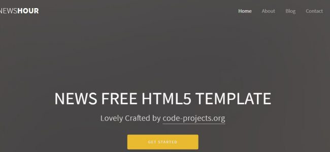 html css news template free