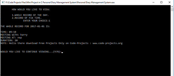 Screenshot 100000 - Personal Diary Management System In C Programming With Source Code