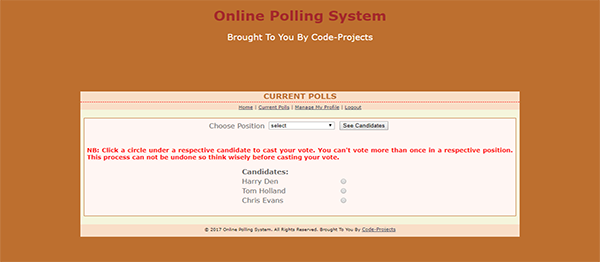 ONLINE POLLING USING PHP WITH SOURCE CODE