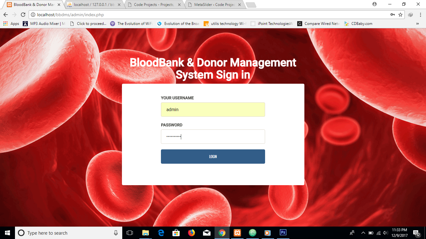 blood bank management system java project