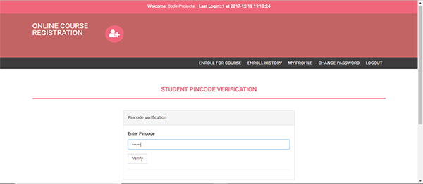 Screenshot 131600000000000000000 - ONLINE COURSE REGISTRATION SITE USING PHP WITH SOURCE CODE