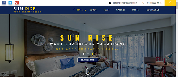 RESPONSIVE HOTEL SITE USING PHP WITH SOURCE CODE
