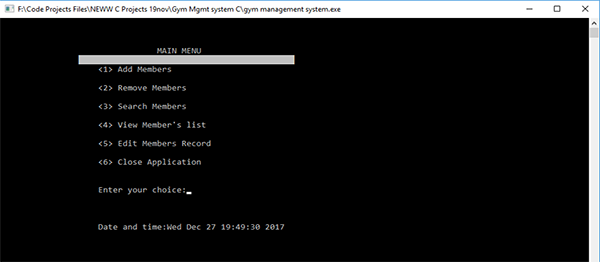 Screenshot 1636000000000 - GYM MANAGEMENT SYSTEM IN C PROGRAMMING WITH SOURCE CODE