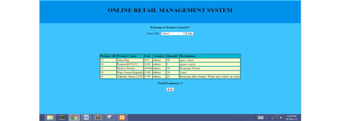 ONLINE RETAIL MANAGEMENT SYSTEM