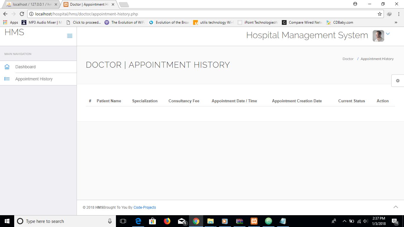 online hospital management system using php