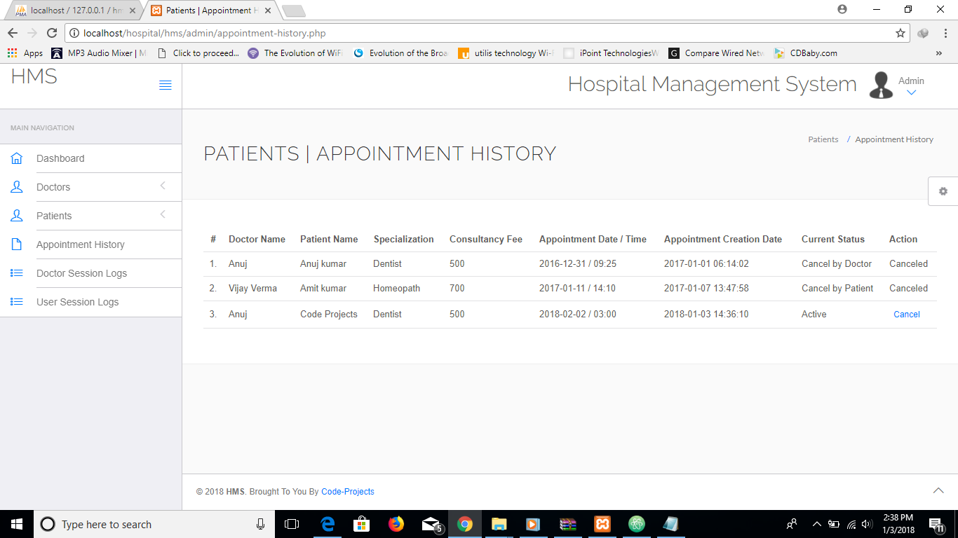 hospital management system in php and mysql