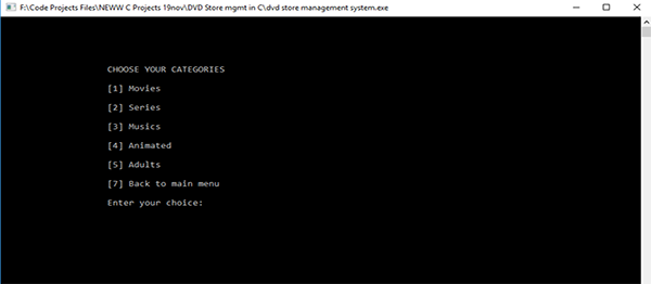 Screenshot 1805000000000000 - DVD STORE MANAGEMENT SYSTEM IN C PROGRAMMING WITH SOURCE CODE
