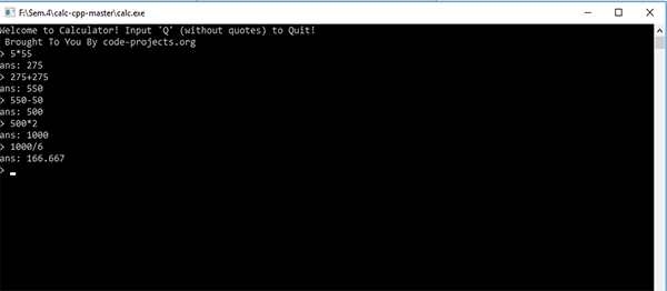 CALCULATOR IN C++ WITH SOURCE CODE