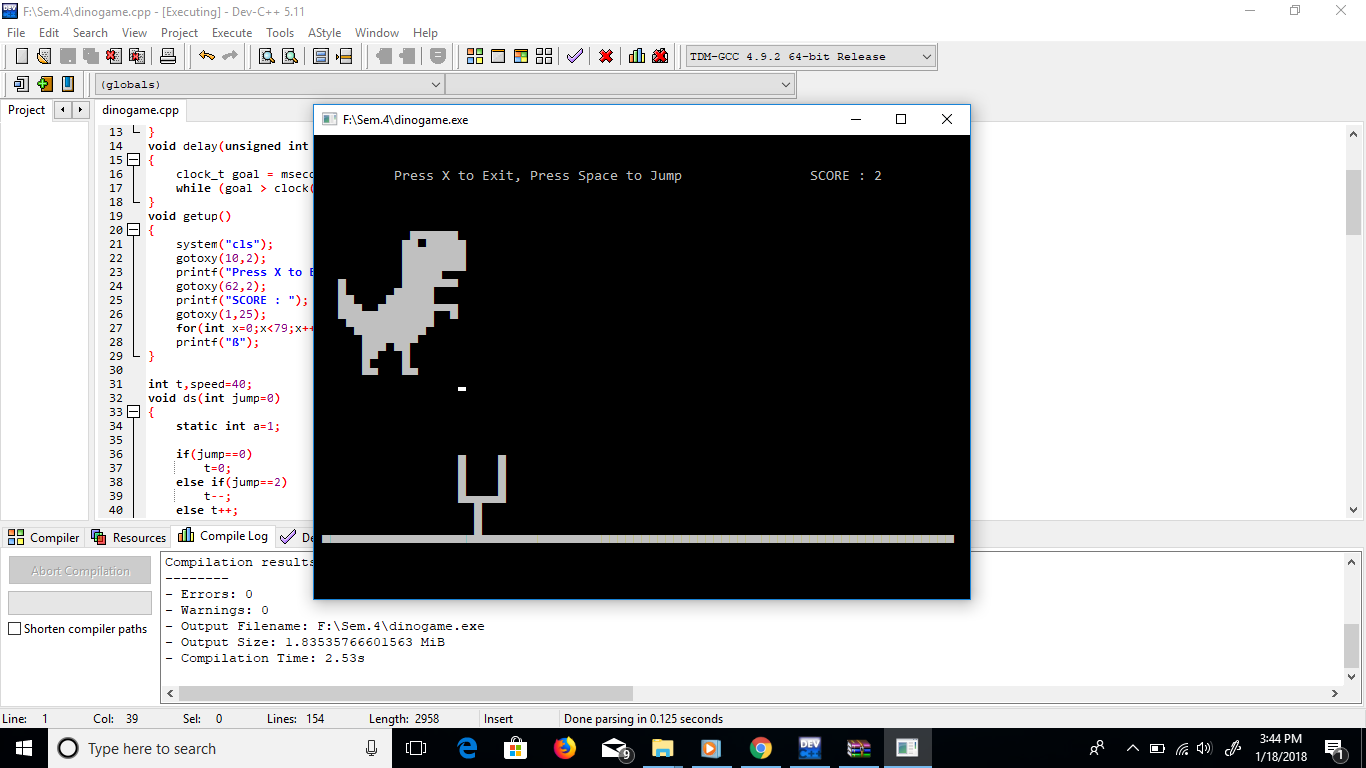Dino Game In C Programming With Source Code - Code Projects