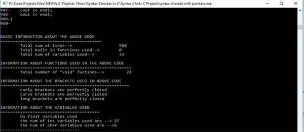 SYNTAX CHECKER IN C PROGRAMMING WITH SOURCE CODE