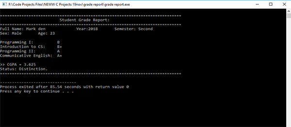 STUDENT GRADE REPORT SYSTEM IN C++ WITH SOURCE CODE