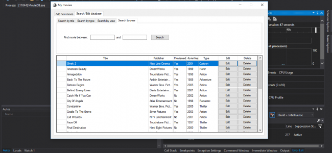 Movies DB In C# With Source Code | Source Code & Projects