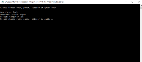 Screenshot 8 1 - Rock, Paper And Scissor Game In C Programming With Source Code