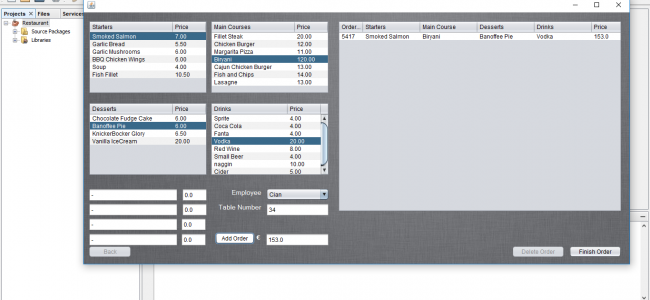 restaurant billing system project in java with source code