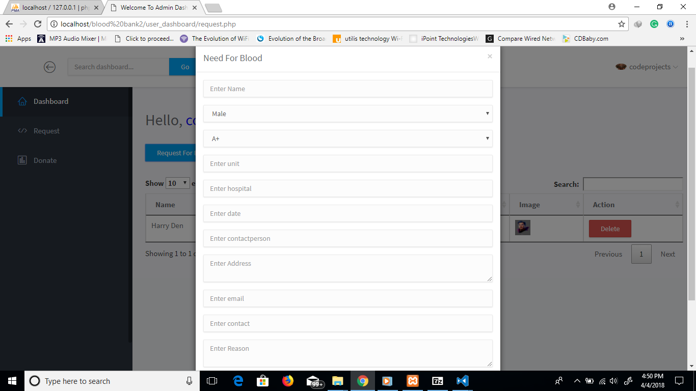 Blood Bank Management System In PHP With Source Code - Code Projects