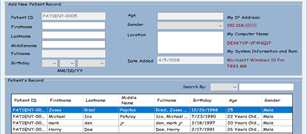 Screenshot 3341000 - Patient Record Management System In VB.NET With Source Code