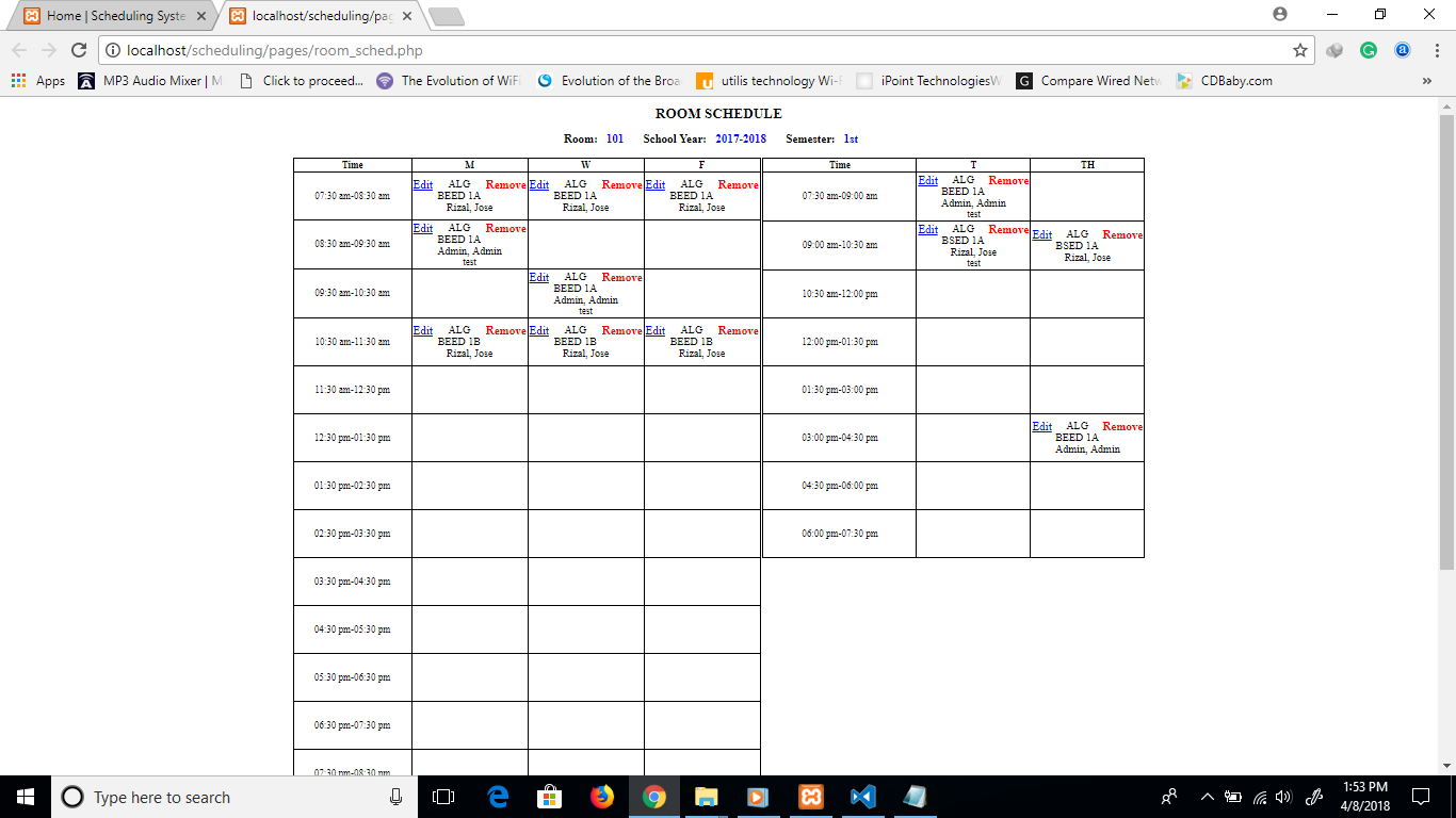 scheduling php system
