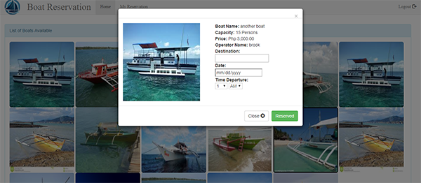 Screenshot 3438000 - Online Boat Reservation System In PHP With Source Code