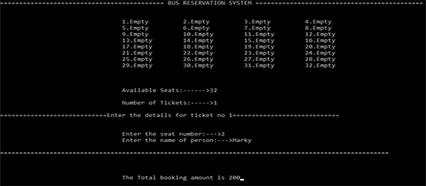 Bus Reservation System In C Programming With Source Code | Source Code