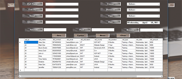 STUDENT FEES MANAGEMENT SYSTEM IN C# WITH SOURCE CODE