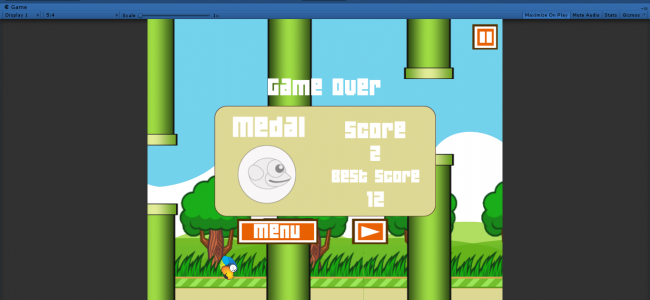 Screenshot 3738 650x300 - Flappy Bird Game In UNITY ENGINE With Source Code