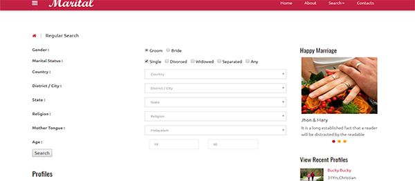 online matrimonial website project in php free download