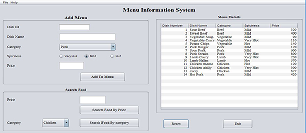 7 1 - RESTAURANT MENU INFORMATION SYSTEM IN JAVA USING NETBEANS WITH SOURCE CODE