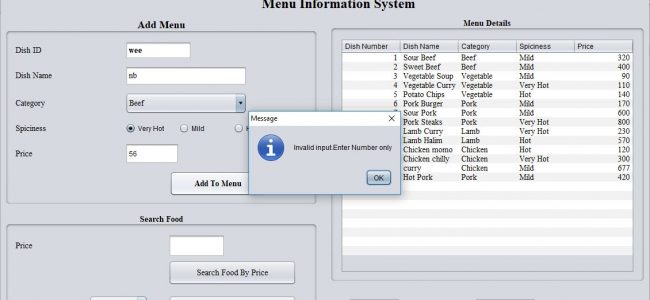 9 650x300 - Restaurant Menu Information System In Java Using NetBeans With Source Code