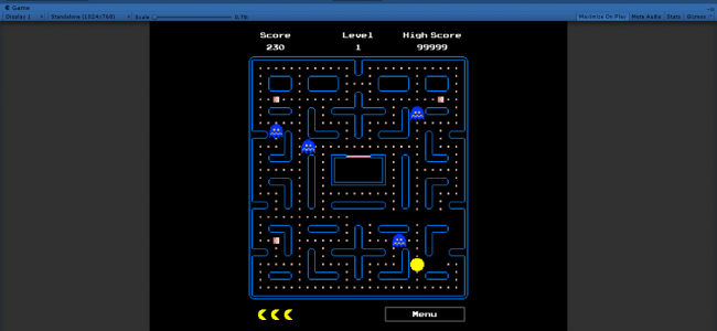 Screenshot 3871 650x300 - Pac-Man Game In UNITY ENGINE With Source Code