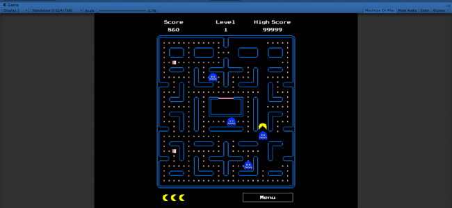 Screenshot 3875 650x300 - Pac-Man Game In UNITY ENGINE With Source Code