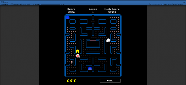 Screenshot 3877 650x300 - Pac-Man Game In UNITY ENGINE With Source Code