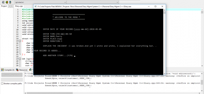 Screenshot 4097 650x300 - Personal Diary Management System In C++ With Source Code