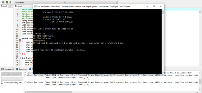 Screenshot 4100 650x300 - Personal Diary Management System In C++ With Source Code