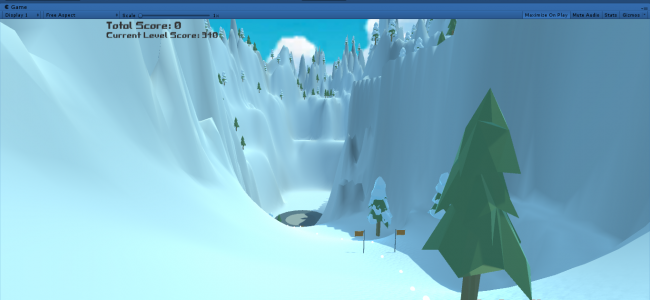 Screenshot 4178 650x300 - DownHill Snow Skiing Game In UNITY ENGINE With Source Code