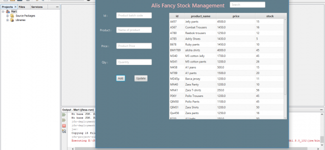 stock management system project in java using netbeans