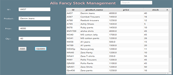 STOCK MANAGEMENT SYSTEM IN JAVA AND JAVAFX USING NETBEANS WITH SOURCE CODE