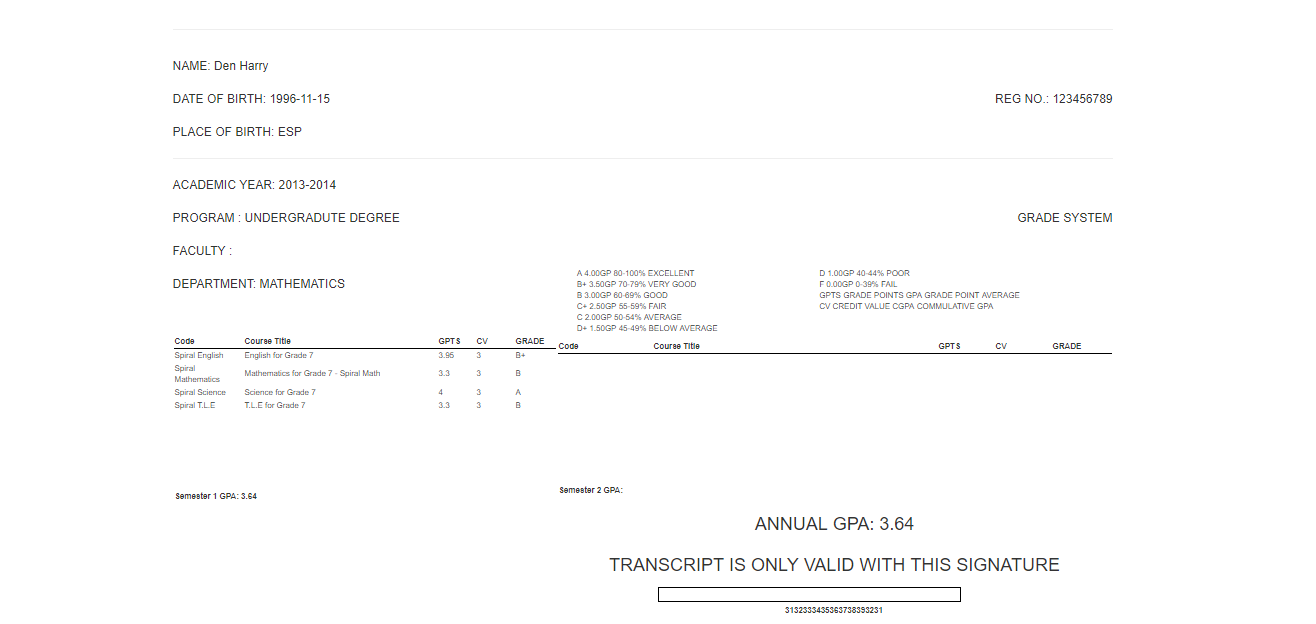 Screenshot 139 - Student Transcript Processing System In PHP With Source Code