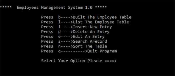 Screenshot 41 1 1 - Employee Management System (Version 1.0) In C++ With Source Code