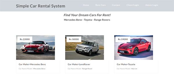 SIMPLE CAR RENTAL SYSTEM IN PHP WITH SOURCE CODE