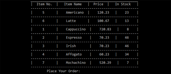 COFFEE SHOP MANAGEMENT SYSTEM IN C PROGRAMMING WITH SOURCE CODE