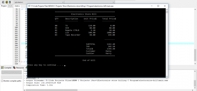 Screenshot 4529 650x300 - Electronics Store Billing System In C Programming With Source Code