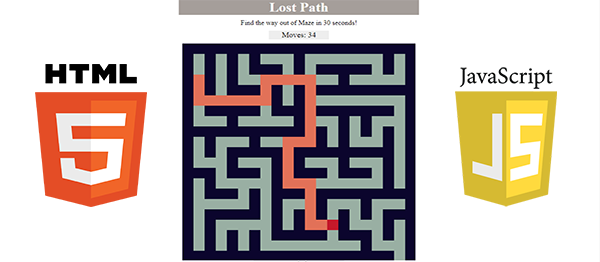 Simple Brain Game(The Maze) in JavaScript Free Source Code